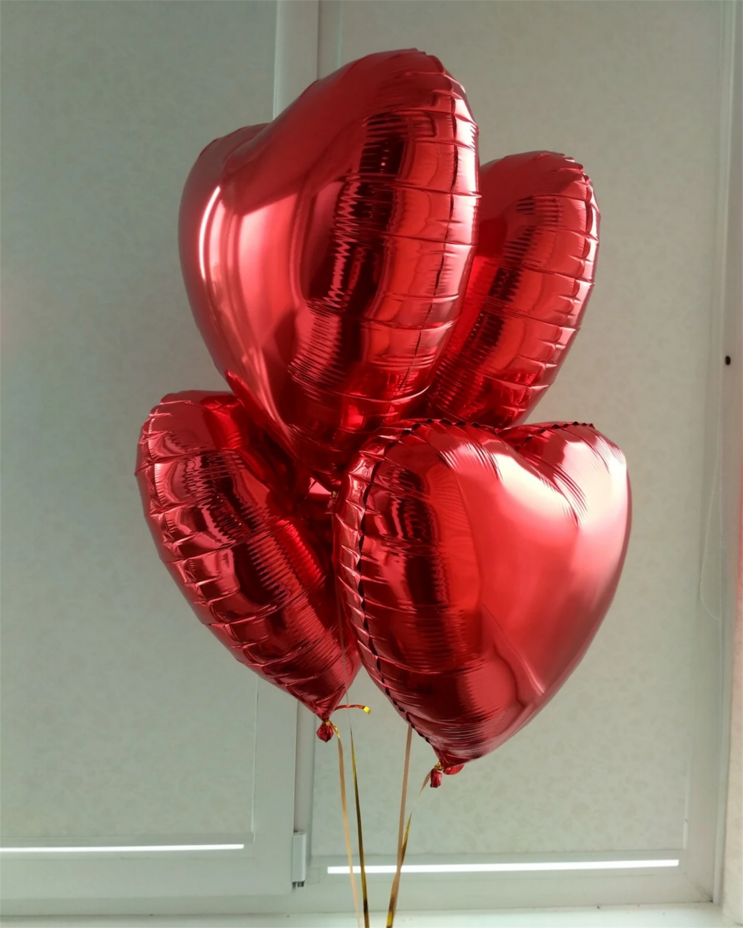 4 Helium Heart Balloons