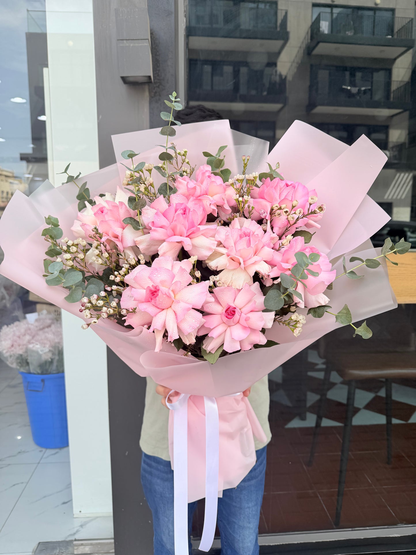 French Pink Roses Hand Bouquet
