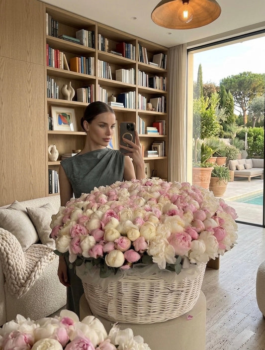 201 Perfect Peonies Basket