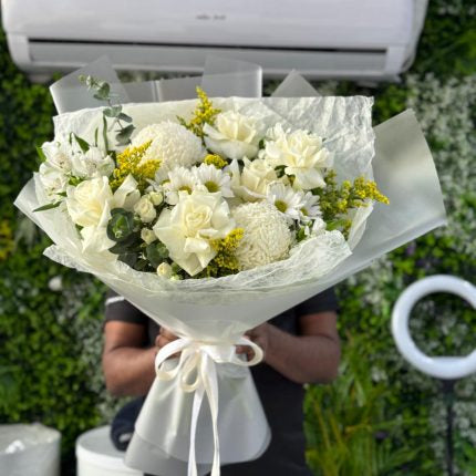 Ivory Grace Bouquet/Mix White Flowers
