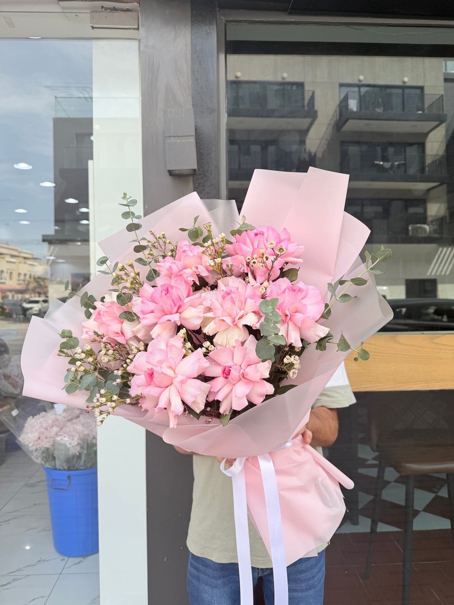 French Pink Roses Hand Bouquet
