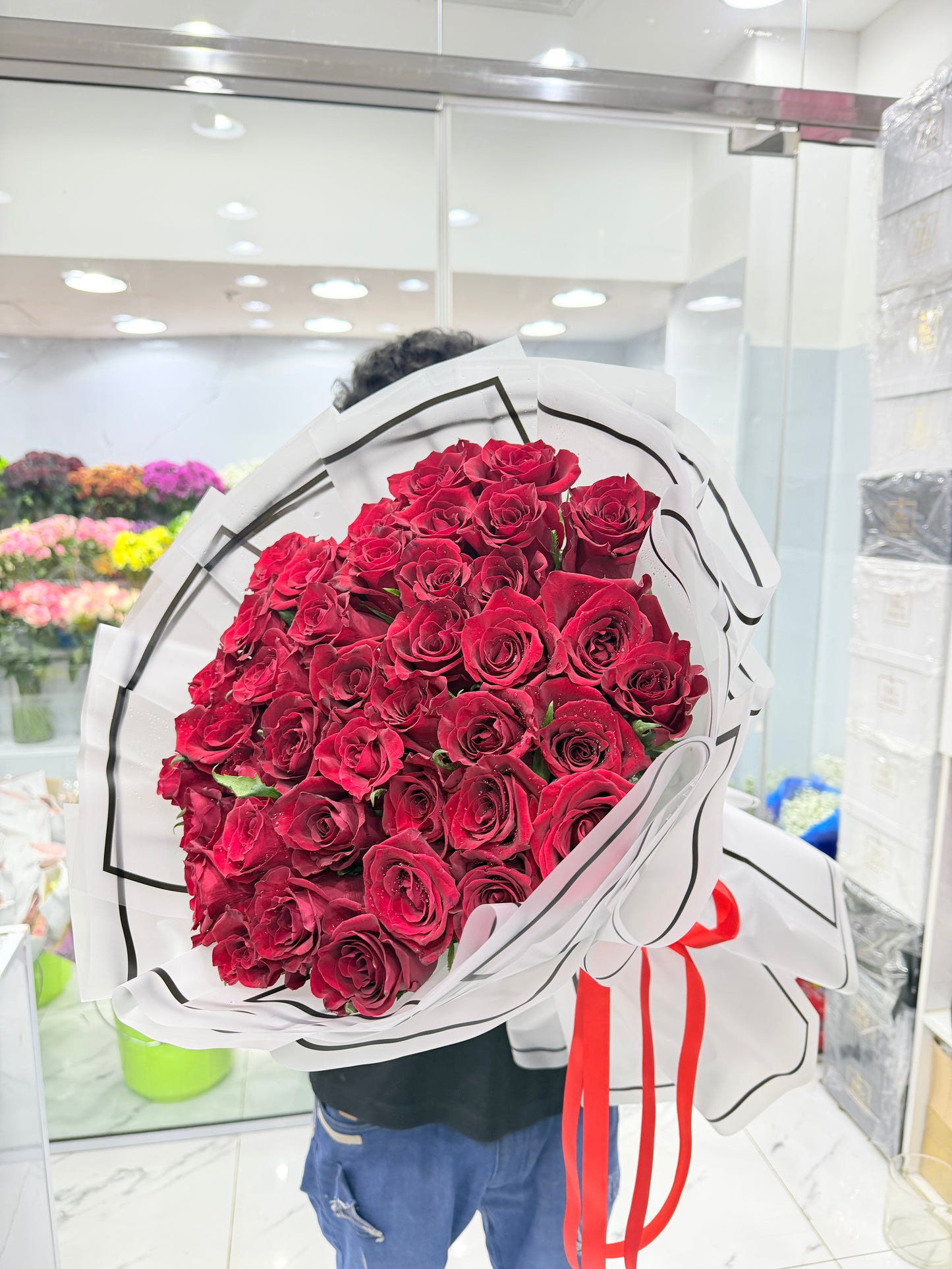 Stunning 40 Red Roses Bouquet