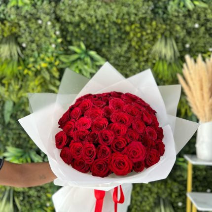 Upscale and Posh Luxury Red Roses Fresh Flower Bouquet