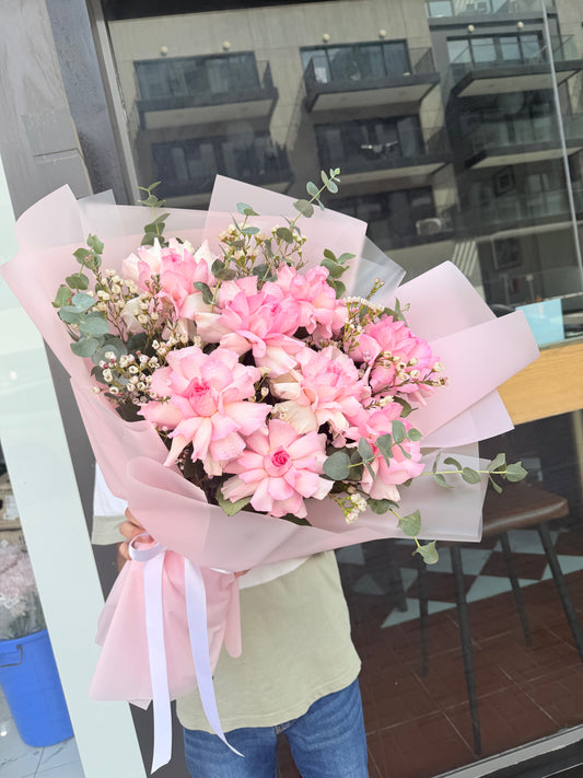 French Pink Roses Hand Bouquet